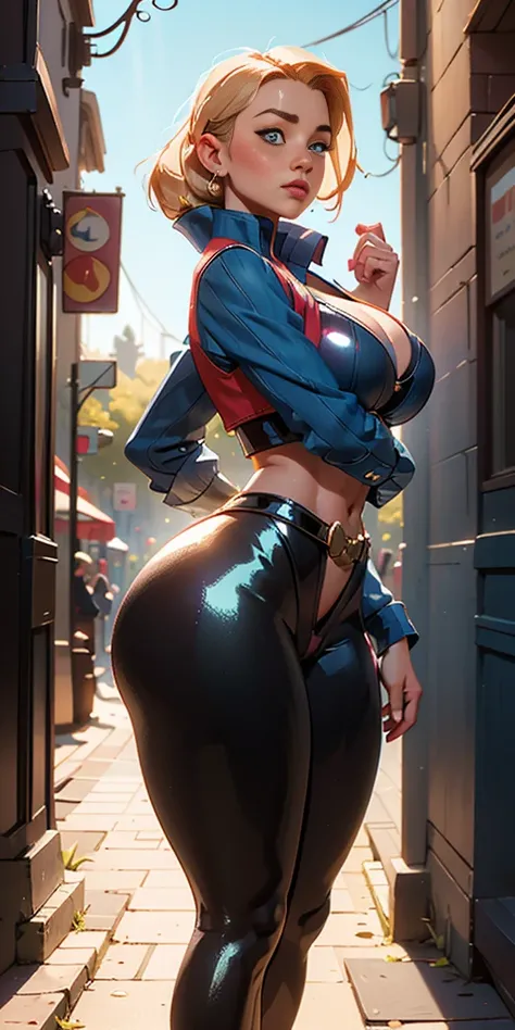 unparalleled masterpiece, ultra realistic 8k CG, perfect artwork, (1girl:1.1) , solo, ((perfect female figure)), (nsfw), looking at viewer, mature female, bimbo (android 18) standing, (teasing), best quality:1.1 , seductive posture, sexy pose, alluring, (b...