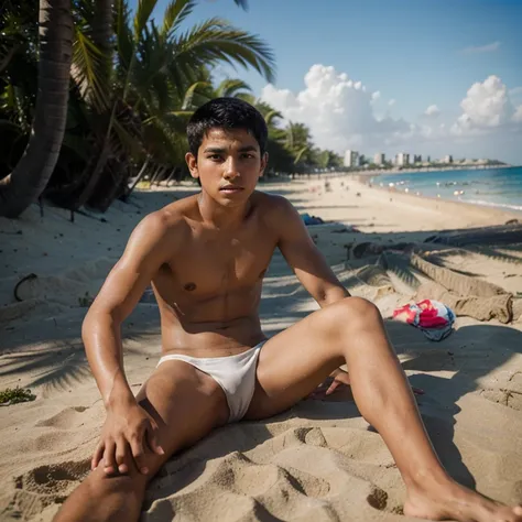 13 year old man on the beach, mexicano, nadador