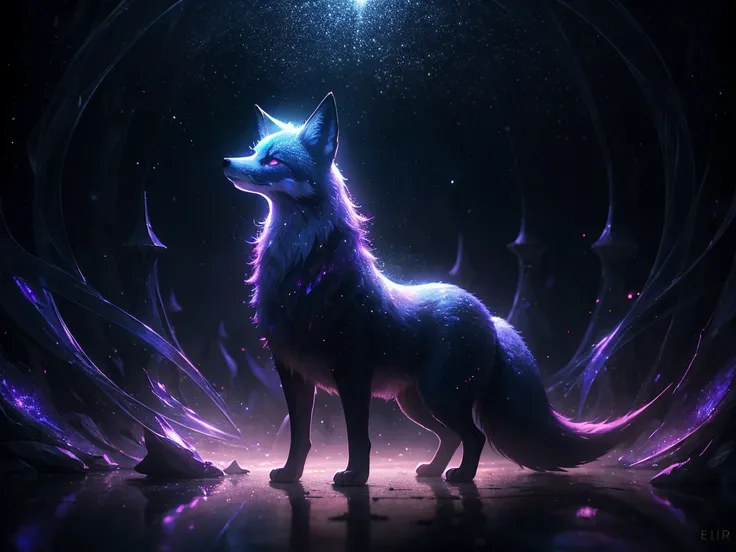 (absurderes:1.2), exquisitely crafted fox, night aura, Ethereal, occult, Surreal art, shimmer, Approaching perfection, Ultra High Quality, Bokeh, Reflective materials, shadowy, Volumetric lighting, 8K resolution, Illustration