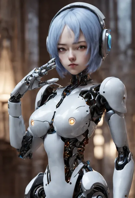 cartoon style, Rem in "Life in a different world from zero" as cyborg body, Robot Butler, enhance, intricate, (best quality, masterpiece, Representative work, official art, Professional, unity 8k wallpaper:1.3)