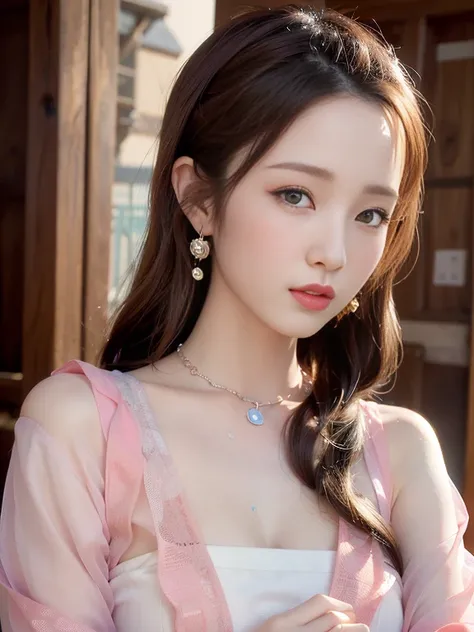 1 realistically beautiful girl, waist length hair, black eyes, ancient ao dai, style hanfu, wearing a thin silk shirt of ancient...