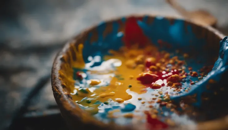 a dynamic action shot of paint splatters on a canvas, showcasing the bold and expressive nature of abstract art as a background