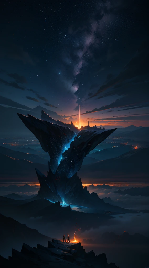 starry night sky with a mountain and a lake, by jessica rossier, inspired by jessica rossier, jessica rossier fantasy art, concept art magical highlight, official artwork, painting of a dreamscape, ethereal realm, atmospheric artwork, dreamy matte painting...