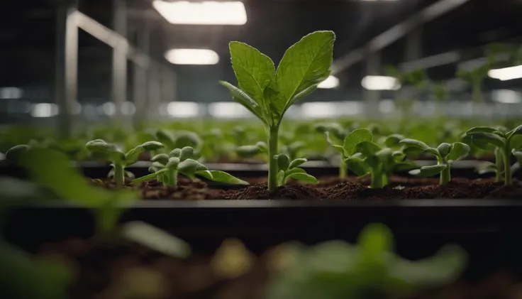 A close-up shot of an engineered plant with increased nutrient content, showcasing the potential for improving human nutrition and addressing food security challenges