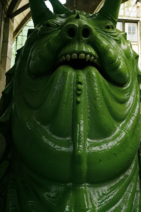 monstro terrorrifico para historietas caminhando em berlim vomitando slime verde