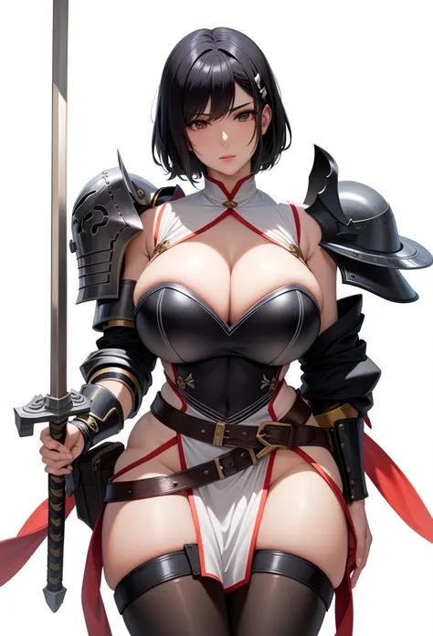 Chica anime con espada y armadura posando para la foto., Chica armadura, Armadura de bikini Caballero femenino, Caballero femenino, of a beautiful Caballero femenino, Armadura gruesa, Cushart Krenz key art feminine, con espada grande, Thicc, Cushart Krenz,...