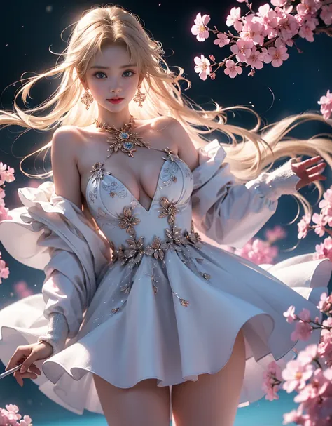 tmasterpiece，Highest image quality，super detailing，Best quality ,Extremely Delicately Beautiful, Very meticulous,Best quality, offcial art, extremely detaild的 CG unified 8k wallpapers, portrait photo of, The most beautiful look，blond hair blue eyes，Radiant...