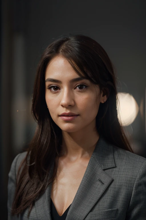 8k Linkedin professional photo of a woman in a suit with studio lighting, bokeh, corporate portrait headshot photograph best corporate photo winner, meticulous detail, hyperrealistic, centered uncropped symmetrical beautiful.