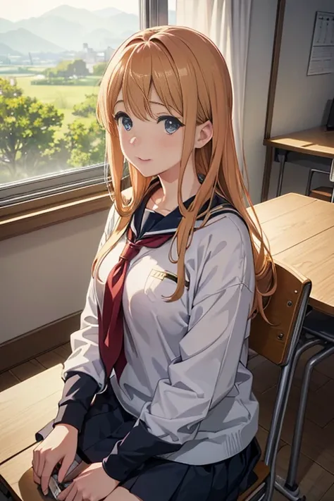 (best quality,4k,8k,highres,masterpiece:1.2),ultra-detailed,(realistic,photorealistic,photo-realistic:1.37),portrait,anime,beautiful detailed eyes,beautiful detailed lips,extremely detailed face,longeyelashes,large classroom,many people sitting in a row of...