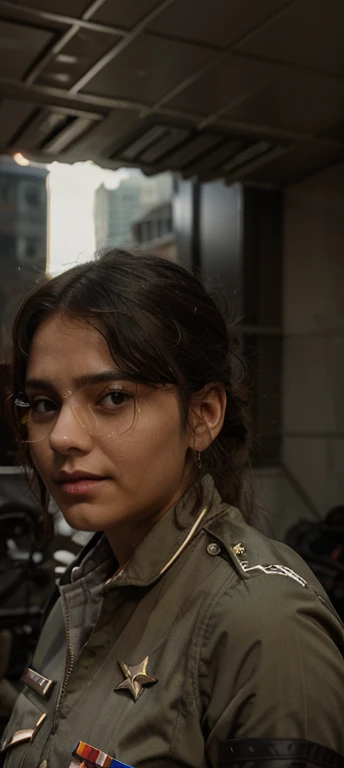 A BEAUTIFUL WOMEN ARMY OFFICER WITH STAR ON SHOULDER