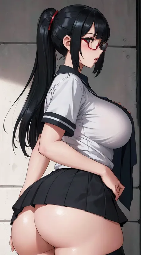 (A photo of girl in high school uniform in a high school), 
((all-fours:1.3)), ((From side her:1.8)), ((turned around:1.3)), ((Buttocks from below:1.4), ((From the side:1.5)), 
(Best quality:1.1), (Masterpiece:1.2), High quality shadow, Beautiful detailed,...