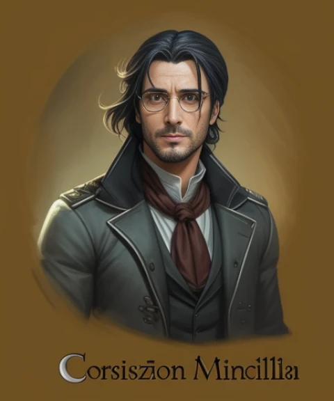 a drawing of a man with glasses and a jacket, portrait of professor sinister, corvo attano, steel inquisitor from mistborn, captain, fan art, official fan art, [sirius], a character portrait, character portrait, character - portrait, inspired by Zoltan Bor...