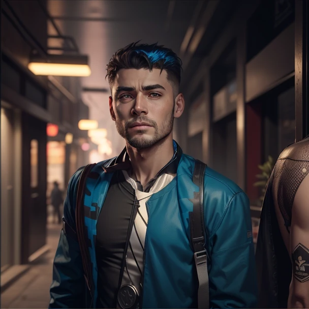 Change background cyberpunk handsome boy, realistic face, 8k, ultra realistic