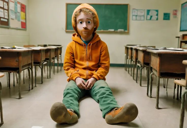 kenny mccormick sit on floor elementary school classroom