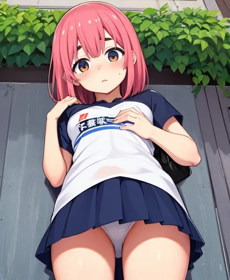 (((perfect pixels, perfect details))), alone, 1 girl, sumi sakurasawa, soccer shirt, soccer jersey, looking at viewer, blushing, embarrassed, white skirt short, skirt, white, soccer shirt, Peruvian shirt.