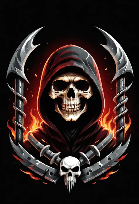 a close up of a skull with a hood and a cape, flaming grim reaper, beautiful male god of death, ghost rider, fiery skull contemp...