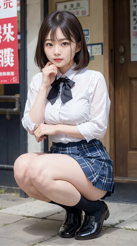 （8K、Original photography、quality、tmasterpiece：1.2),(),(long bob cut),looking at viewert,prospect,bullish,s,学Unripe,Light 蓝色s Bra,白皮肤s,knee length pantyhose),Huang Li,a small face,把你s刘海从中间分开、forehead visible,(害羞s,有眼睛s睛紧绷,glarelight,bullish,瘦骨嶙峋s,papers,irat...