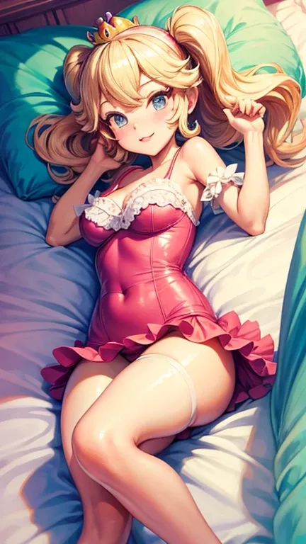 PrincessPeach　swim wears　laying on back　on the beds