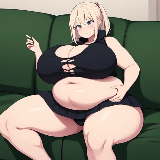 1 Moro Liberation Front, pear shaped, pear shaped身材, bottom heavy, Wide hips, incredibly Wide hips, Thigh thick, incredibly Thigh thick, plumw, incredibly plumw, on a sofa, looking at viewert, vred的, vred, vests, , Wide, Supergianthugebreasts, potbelly, fu...