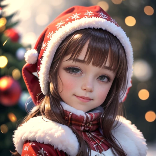 (best quality,highres:1.2),ultra-detailed,realistic,portrait,illustration, Christmas theme,elves,kids,10 years old,festive clothing,playing in the snow,joyful expressions,winter wonderland background,vivid colors,warm sunlight,sparkling snowflakes,variatio...