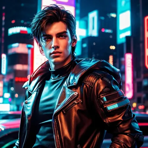 Cyberpunk handsome boy ultra realistic