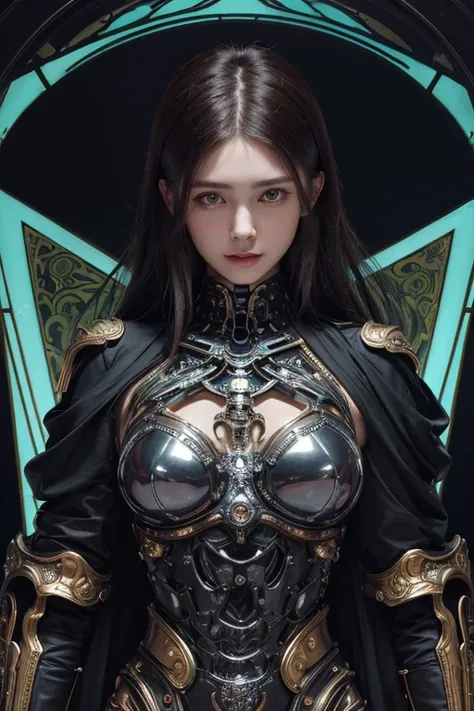 quality, tmasterpiece, Ultra High resolution, ((realisticlying: 1.4), raw Photo, 1 Cyberpunk Girl, Glossy glossy skin, 1 mechanical girl, (Ultra realistic Details)), Mechanical limb, Tubes attached to mechanical parts, Mechanical vertebrae attached to the ...