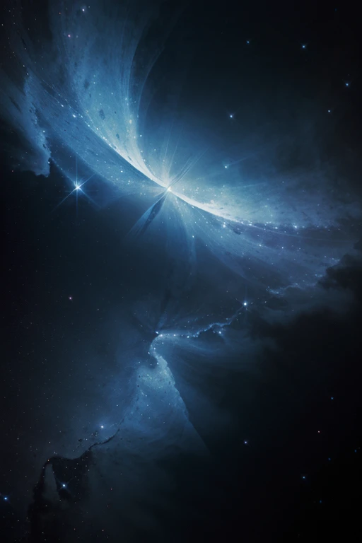 Wallpaper 1440x5120 of actual butterfly nebula huble photo tones of blue