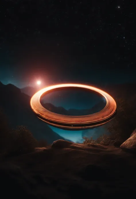 a high-resolution shot of the neon planet and its rings during a celestial event, such as a meteor shower or solar eclipse, creating a dramatic and captivating scene