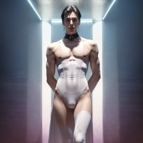 (masterpiece, best quality, 4k, dreamlike, hyperrealistic:1.35), (Doctor Nessus is tall androgynous male hung like a horse perverted genius technomage queer transhumanist depraved homosexual misogynist kinky sadistic villain with weak stomach beautiful eye...