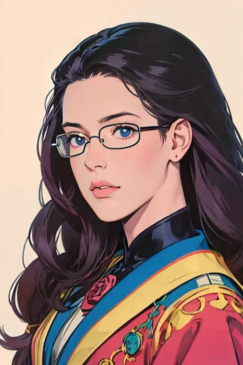 Close-up of a woman with Rosa hair wearing glasses, obra no estilo Guvez, Guvez, kawaii retrato realista, inspirado em Seihiko-kun, glowing Rosa face, Rosa girl, retrato bonito do anime, Rosa glasses, glowing Rosa eyes, Estilo anime 3D realista, Yanjunchen...