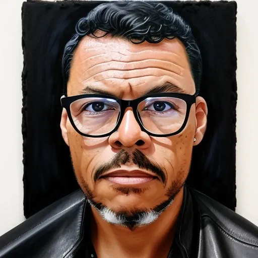 guttonervision8, create a hyper-realistic portrait of a man wearing glasses, com cabelos meticulosamente detalhados, pele, e olh...