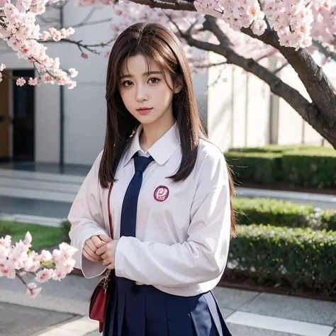 Sakura in Naruto wears school uniform