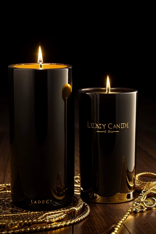 generate a logo for luxury candle color black and gold,