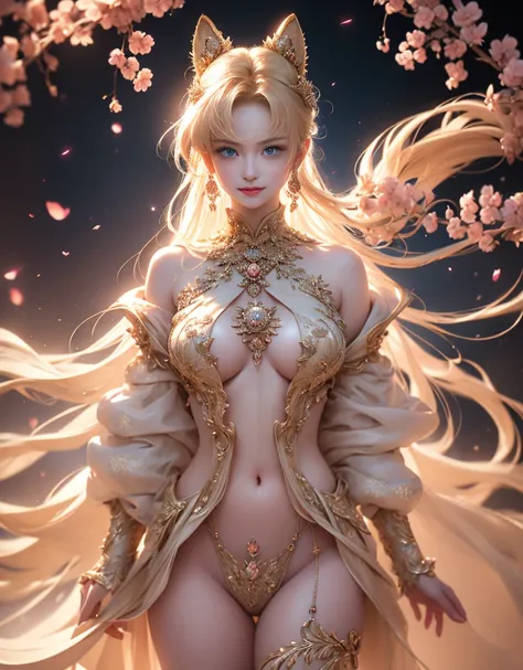 tmasterpiece，Highest image quality，super detailing，Best quality at best ,Extremely Delicately Beautiful, Very meticulous,Best quality at best, offcial art, extremely detaild的 CG unified 8k wallpapers, portrait photo of, The most beautiful look，blond hair b...