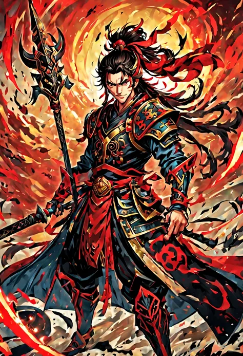 lu bu black haing tian drew a halberd