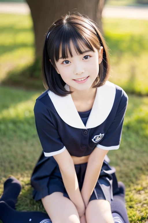 (((​masterpiece))), (((Full body photo,Sitting on the ground with legs crossed)))， (One beautiful Japan girl,  Innocence，kawaii) ，超A high resolution, Realistic, ultra-detailliert, 8K,top-quality, Extremely detailed, blurry backround,A slender,very beautifu...