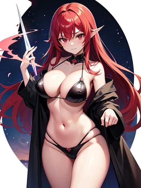 anime girl with red hair no clothing holding a sword, an anime drawing by Kamagurka, pixiv contest winner, shin hanga, rias gremory, demon anime girl, nightcore, seductive anime girl, anime moe artstyle, beautiful succubus, gothic maiden anime girl, (anime...