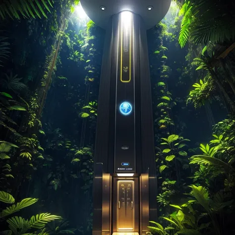 Super advanced elevator in the year 2150 in the middle of the Amazon jungle