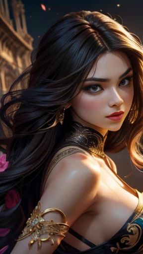 Prepare to be mesmerized by this visually stunning rendering of a woman with long, luscious hair, captured in a moment of intense emotion. The intricate details and vibrant colors bring this image to life, while the use of Artgerms signature style adds a t...