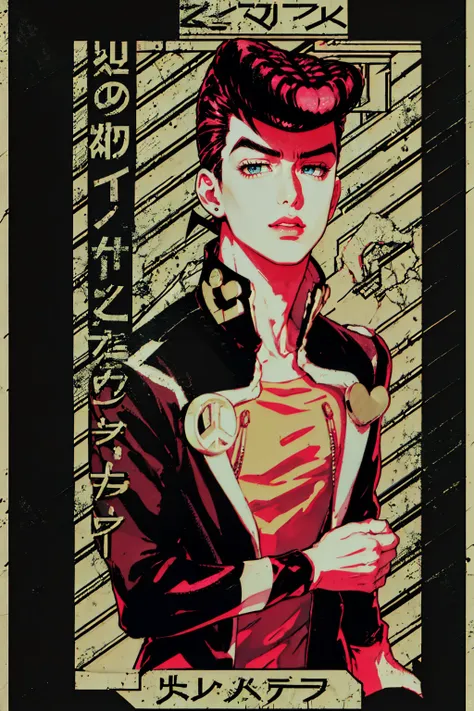 (best quality,ultra-detailed),(realistic:1.37),higashikata josuke,pompadour,handsome detailed face,sharp eyes,beautiful detailed...