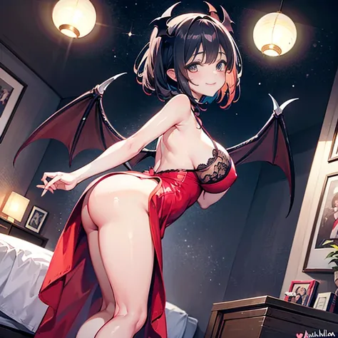 cute  face　Angle from directly below　　Colossal tits　Seduction poses、A smile　　　　　Charming　　Rear Angle　　gargantilha　Cute Dresses　Vampire　Princess Room　a bed　little bat flying　　during night　　Pose with buttocks sticking out