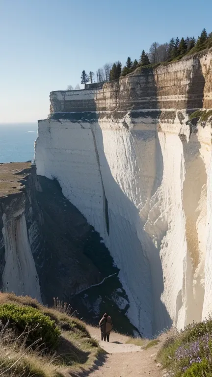 It&#39;s snowing on the cliffs，under the cliff，All plants are dry and withered