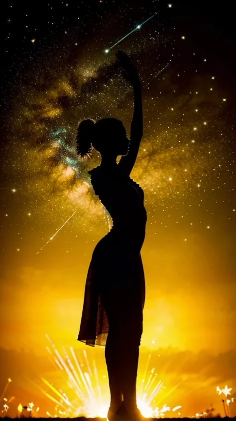 (Silhouette Art:1.32),silhouette of a dancer