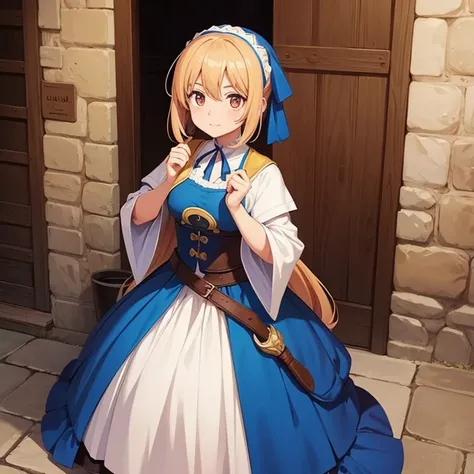 Imagen anime de una chica con ropa medieval 