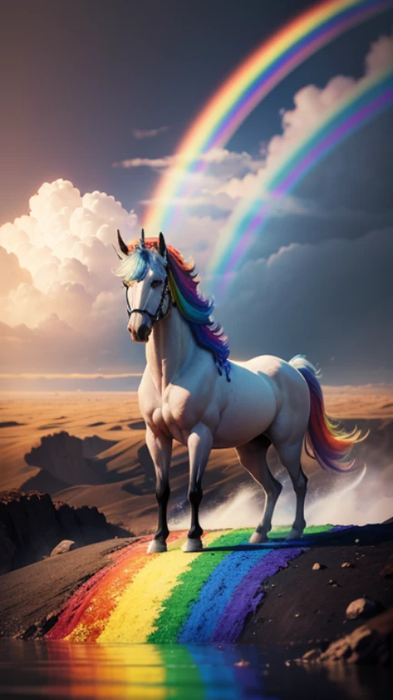 (((Rainbow-coloredの背景))),(((Rainbow-colored))),(((prayer))),（legendary artwork），（running unicorn rue white body，fluorescence，Rendering with Octane：1.5，in the clouds，Vision，no text，（cloud effect：1.5），（lightning effect：1.5），（water vapor effect：1.5），super det...