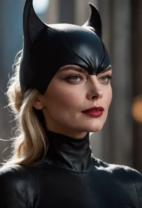 Margot Robbie as catwoman in Gotham city 