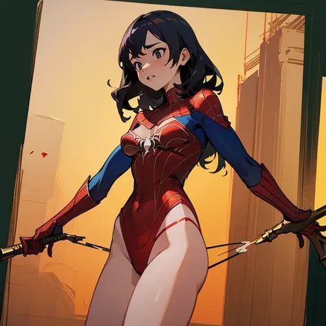 (Best quality, 4k, Masterpiece :1.3), spider woman stripper