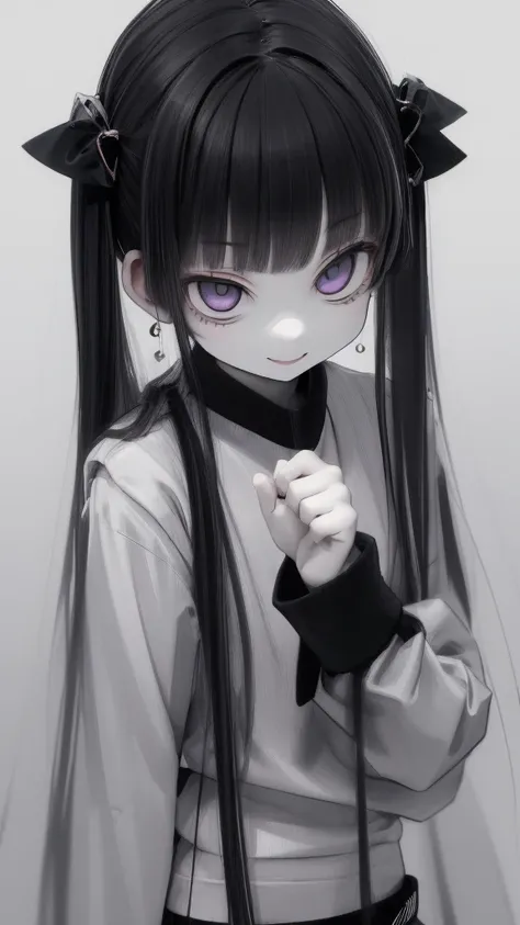 ８Year old girl,,,,,,smile,,,,white skin,black haired,purple eyes,Angle of view from above,,(super flat, flat shading, flat color:1.1),(cute:1.2),,lipstick,,large long sleeve tops,hot pants,Moe sleeves,Behind,,,,,,,,,,,,,,,,,,,,,,,,,,,,,,