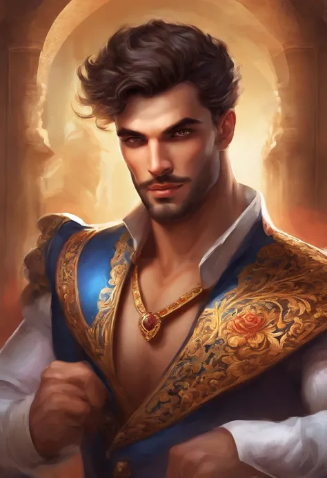 ((A Baroque painting of a beautiful bullfighter, with a masculine face and wild eyes, a hypnotic and sensual man, a true God, the most beautiful man in Spain)),((with typical bullfighter clothes with Spanish from the Victorian Era)), ((attractive man)), ((...