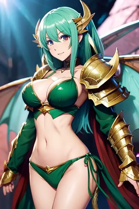 anime style、big breasts、bikini armor、Refers to 5 books、female、dragon knight、Sex、Dragon Wings、Dragons tail